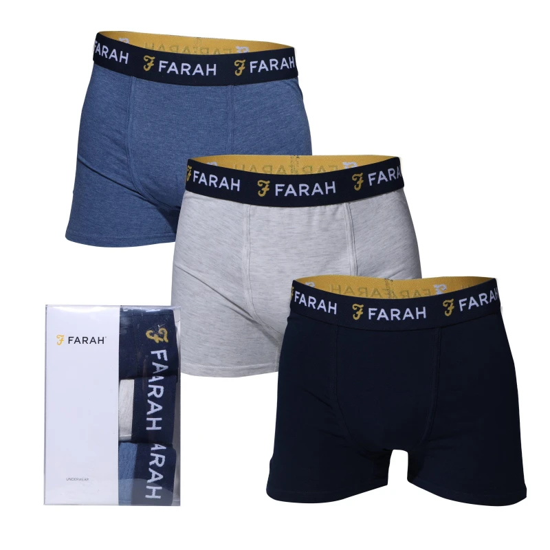 Image of Farah Lomli 3 Pack Trunks - Blue Blue 2XL