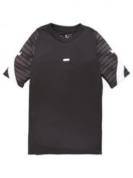 Image of Boys, Nike Junior Strike Dry T-Shirt - Black/White, Size L