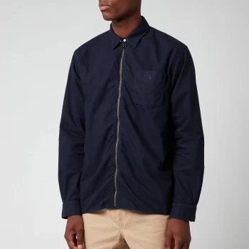 Image of Polo Ralph Lauren Mens Custom Fit Garment Dyed Zipped Shirt - RL Navy - L