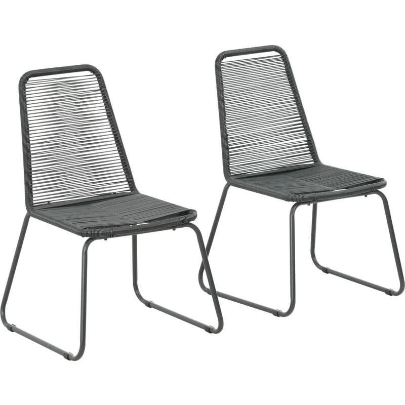 Image of vidaXL Outdoor Chairs 2 pcs Poly Rattan Black