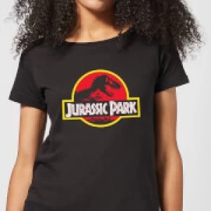 Image of Classic Jurassic Park Logo Womens T-Shirt - Black