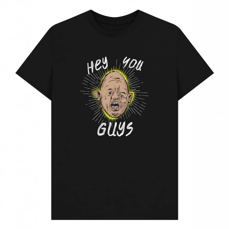 Image of The Goonies Mens Hey You Guys Sloth T-Shirt in Black Size: Small Black Male S