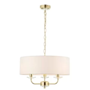 image of 3 Light Multi Arm Ceiling Pendant Brass, E14