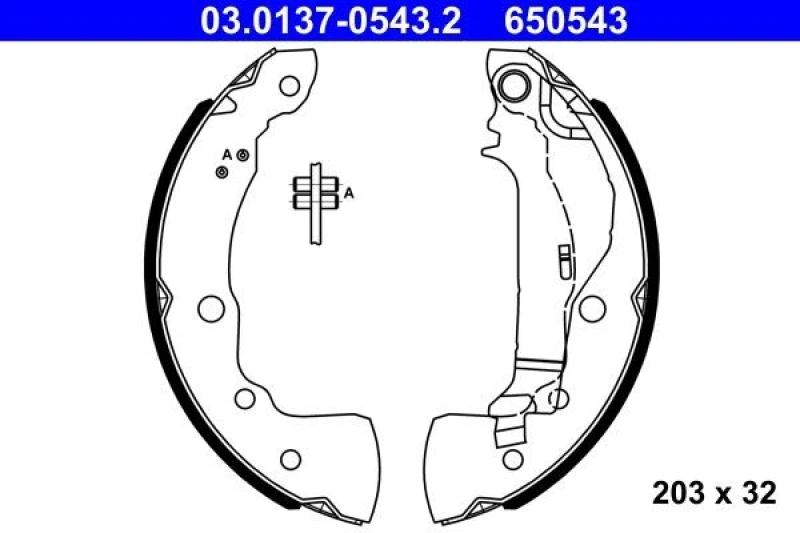 Image of Brake Shoe Set ATE 03.0137-0543.2