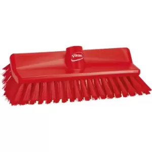 image of Vikan High-low brush/corner scrubbing brush, medium, pack of 10, red