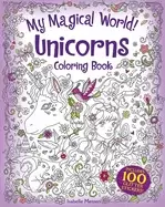 Image of my magical world unicorns coloring book includes 100 glitter stickers