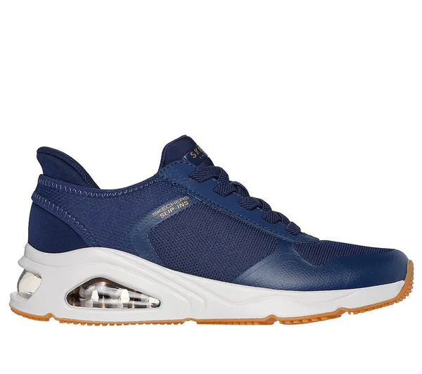 Image of Skechers Slip-Ins Mesh Hot Melt Trimmed Fash Slip On Trainers Womens Slip On Trainers 4 (37) Blue 27491918240