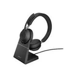 image of Jabra Evolve2 65 USB-C MS Stereo Headset with Desk Stand - Black