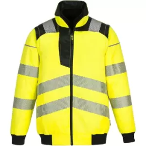 Image of Portwest PW3 Mens Hi Vis 3 in 1 Pilot Jacket Yellow / Black 2XL