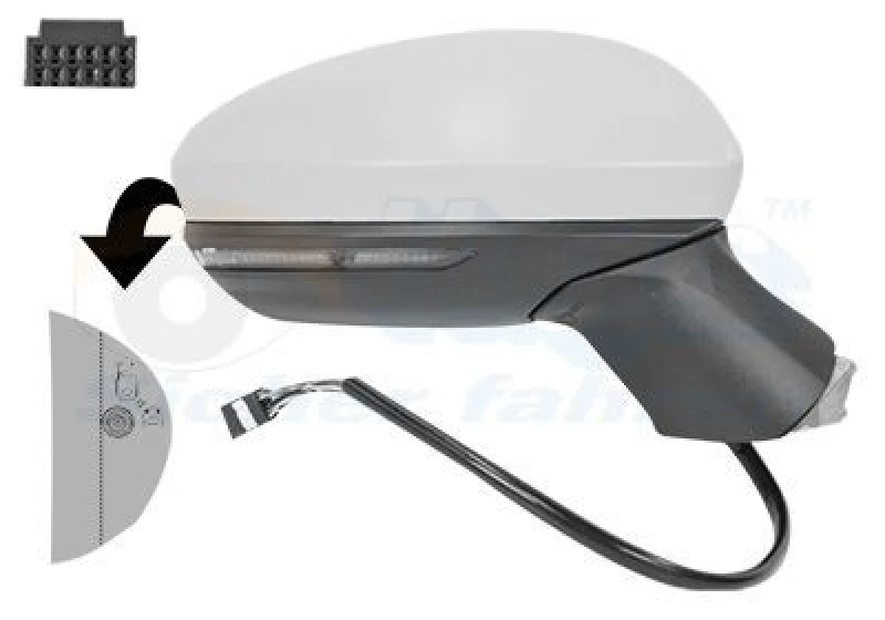 Image of VAN WEZEL Wing mirror VAN WEZEL 4422828