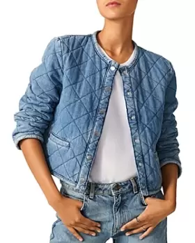 image of ba & sh Gibus Quilted Denim Jacket