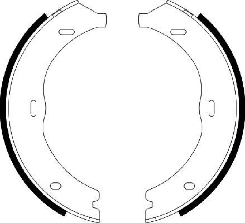 Image of HELLA Handbrake shoes HELLA 8DA 355 050-561