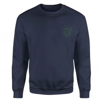 image of Rick and Morty Rick Embroidered Unisex Sweatshirt - Navy - L