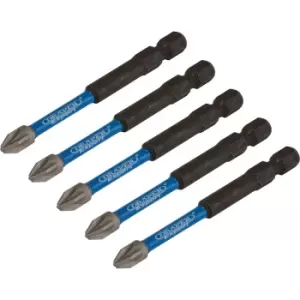 Image of Draper Expert Impact Pozi Screwdriver Bits PZ2 75mm Pack of 5