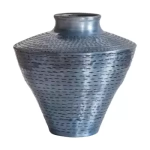 Image of Crossland Grove Barletta Vase Antique Pewter 305X305X280Mm Silver