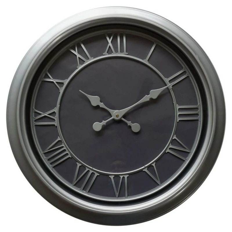 Image of Hill Interiors Bloomsbury Wall Clock in Silver Silver Unisex