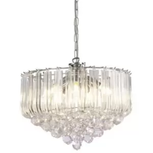 Pendant lamp Lana Chrome polished 5 bulbs 45cm