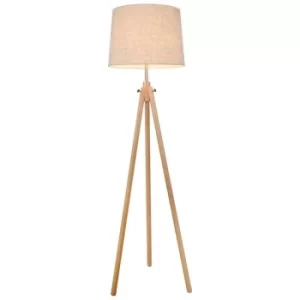 Image of Calvin Tripod Floor Lamp Brown, 1 Light, E27