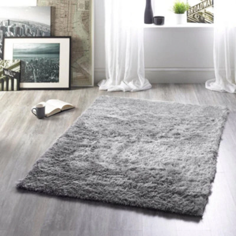 Image of The Very Collection Glamour Shaggy Rug Silver LK537 Unisex 120x170cm,160x230cm,80x150cm