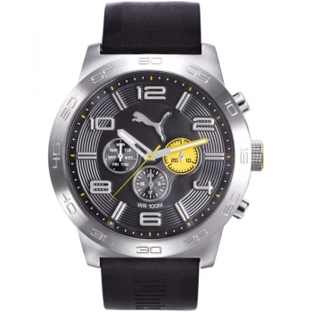 image of Mens Puma PU10422 DEFINITION - silver Black yellow Watch