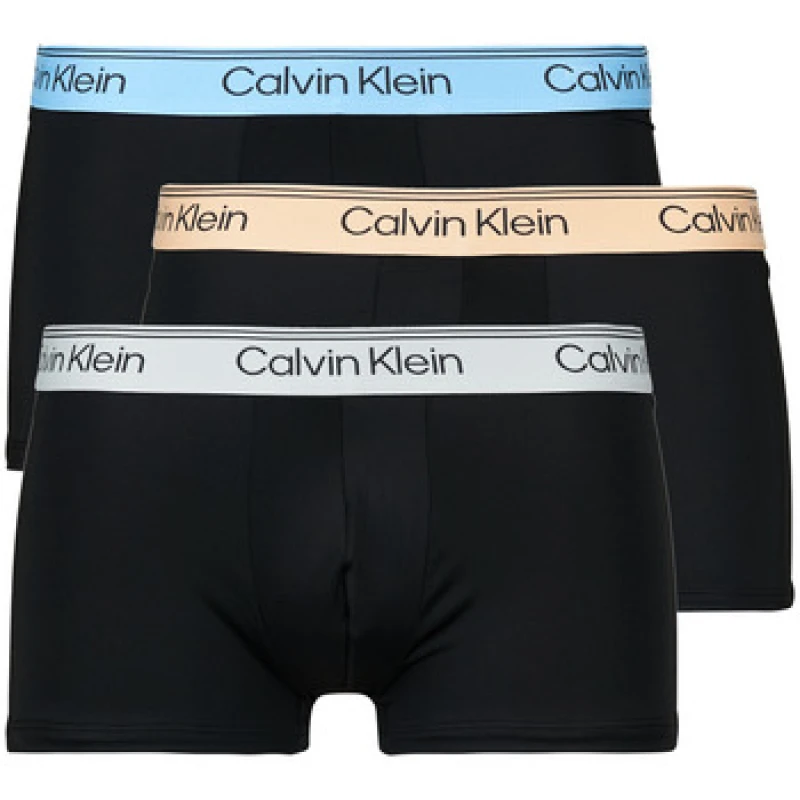Image of Calvin Klein Jeans LOW RISE TRUNK X3 mens Boxer shorts in Black
