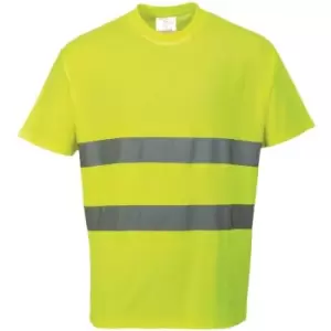Image of Portwest Cotton Comfort Reflective Safety T-Shirt (3XL) (Yellow) - Yellow