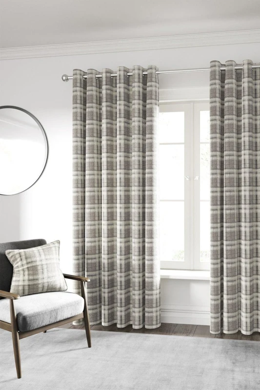 Image of Helena Springfield Helena Springfield 'Harriet' Woven Lined Curtains in Light Brown Size: 229cm width x 229cm drop Light Brown 229cm width x 229cm d