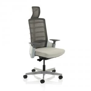 image of Adroit Exo Posture Chair Mesh Back With Fabric Seat Charcoal Grey