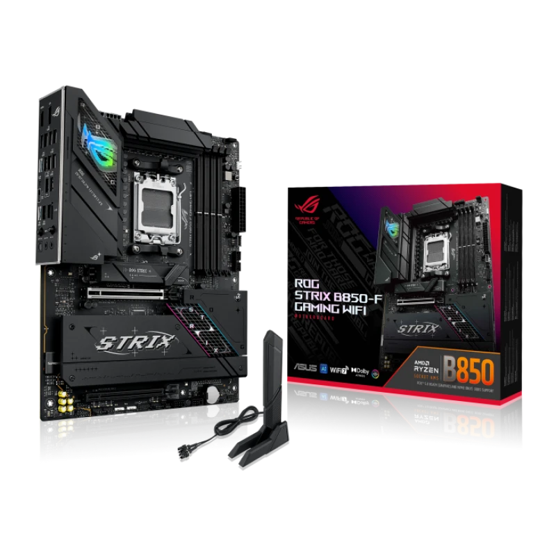 Image of ASUS ROG Strix B850-F Gaming WiFi 7 Motherboard - AMD AM5, PCIe 5.0, DDR5, Aura Sync RGB, 2.5Gb LAN - 90MB1NX0-M0EAY0