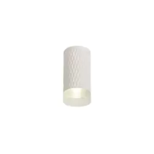 image of 1 Light 11cm Surface Mounted Ceiling GU10, Sand White, Acrylic Ring - Luminosa Lighting