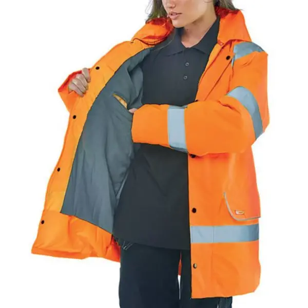 Image of Beeswift Beeswift Fleece Lined High Visibility Traffic Jacket Orange 5XL CTJFLOR5xL