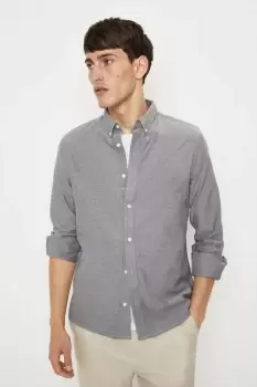 Image of Grey Long Sleeve Oxford Shirt