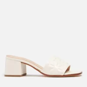 image of Kate Spade New York Womens Emmie Mid Leather Heeled Mules - Parchment - UK 5