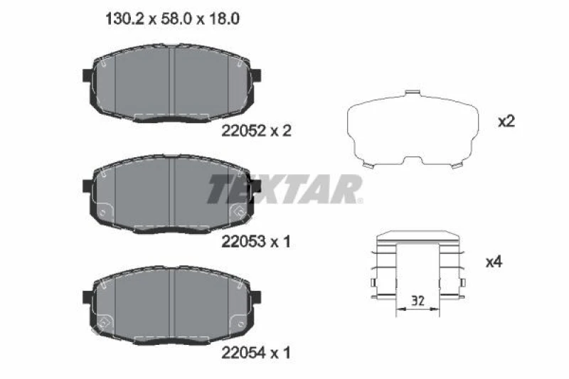 Image of Brake pad set TEXTAR 2205203