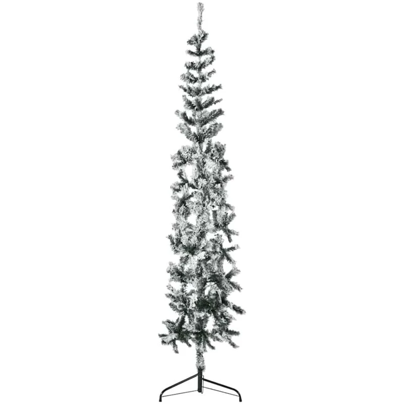 Image of VIDAXL Vidaxl - Slim Artificial Half Christmas Tree with Flocked Snow 240cm 8720287001119