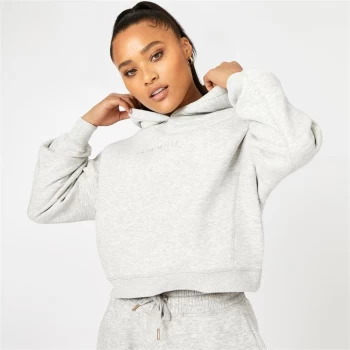 image of Jack Wills Cropped Overhead Hoodie - Grey Marl