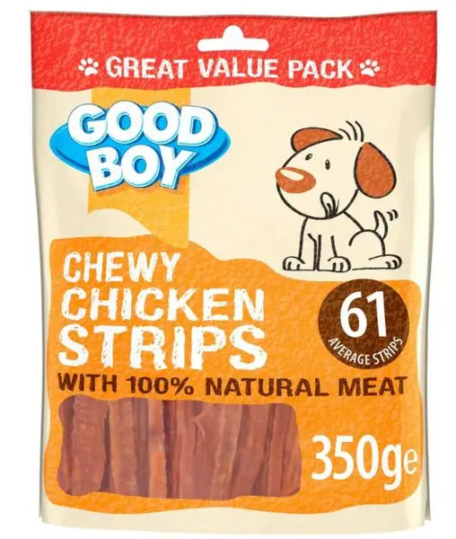 image of Good Boy Chewy Chicken Strips Dog Treats 350g