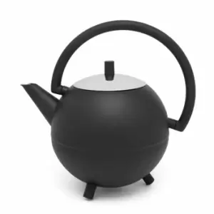Image of Bredemeijer Teapot Double Wall Saturn Design In Matt Black 1.2L