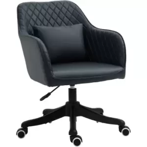 Image of Office Chair with Rechargeable Vibration Massage Lumbar Pillow, Wheels - Blue - Vinsetto