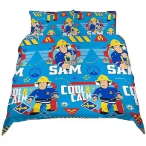 Image of Fireman Sam Cool Duvet Cover Set (Double) (Blue) - Blue