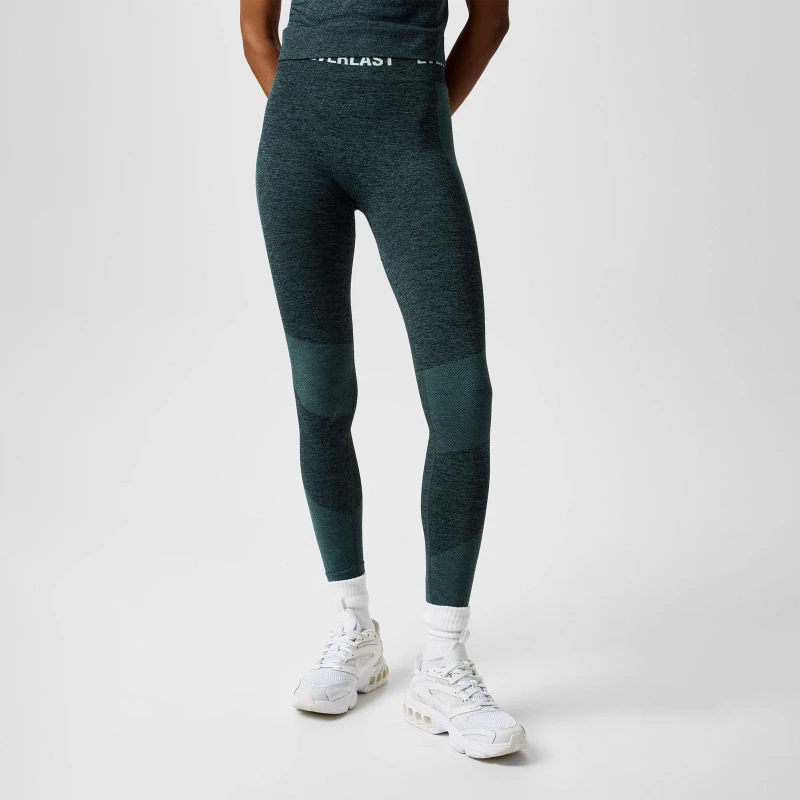 Image of Everlast Seamless Logo Leggings Womens - Green Green 8