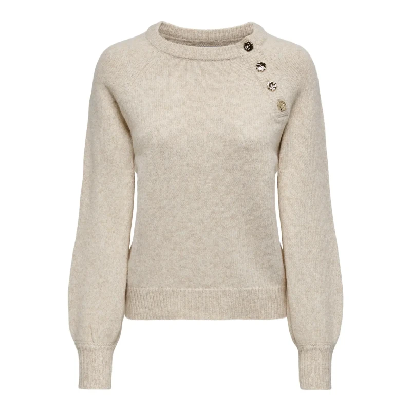 Image of Only Womens round neck sweater Only Emma Life Blanc Female S