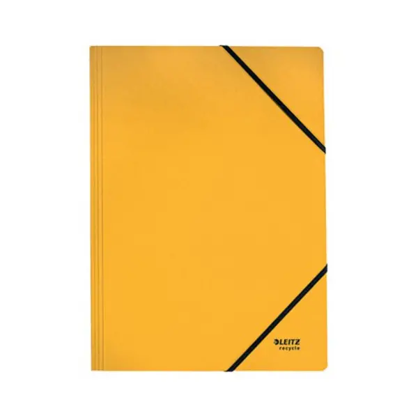 image of Leitz Recycle Card Folder/Elastic Bands A4 Yellow (Pack of 10) 39080015