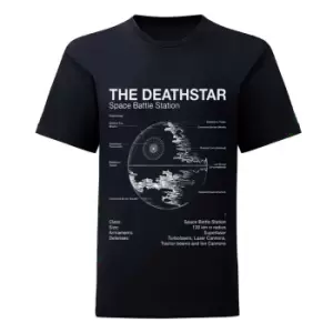 image of Star Wars Unisex Adult Death Star T-Shirt (L) (Black)