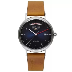 image of Bauhaus 2162-3 Blue Dial Automatic With Day Date Wristwatch