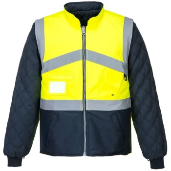 Image of Portwest - S769YNRS - sz S Hi-Vis 2-Tone Jacket - Reversible - Yellow/Navy