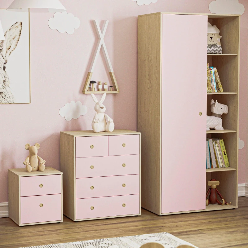 Image of Lassic Junior Vida Neptune 3 Piece Bedroom Set Bedroom Packages One Size Pink 84942991000