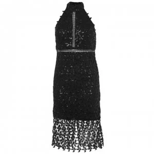 image of Bardot Lace Dress - Black