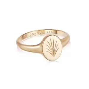 Image of Rings 18ct Gold Plate Engraved Palm Signet Ring 18ct Gold Plate