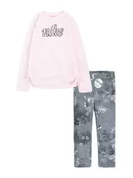 Image of Nike Kids Girls Icon Clash Legging Set, Light Pink, Size 2-3 Years, Women